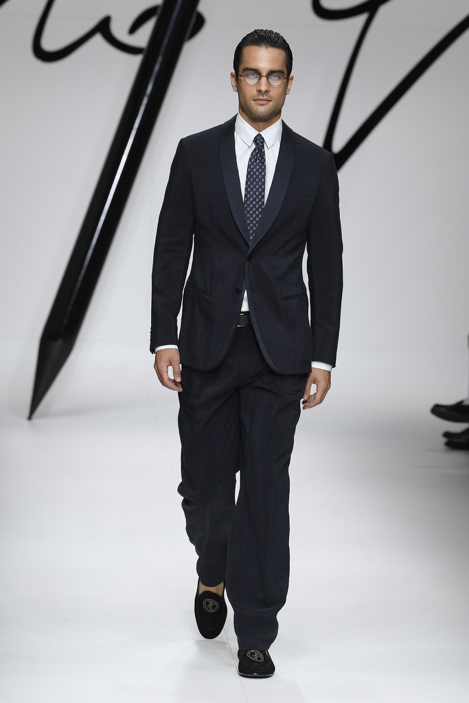 Aleksandar Rusic featured in  the Giorgio Armani fashion show for Spring/Summer 2024