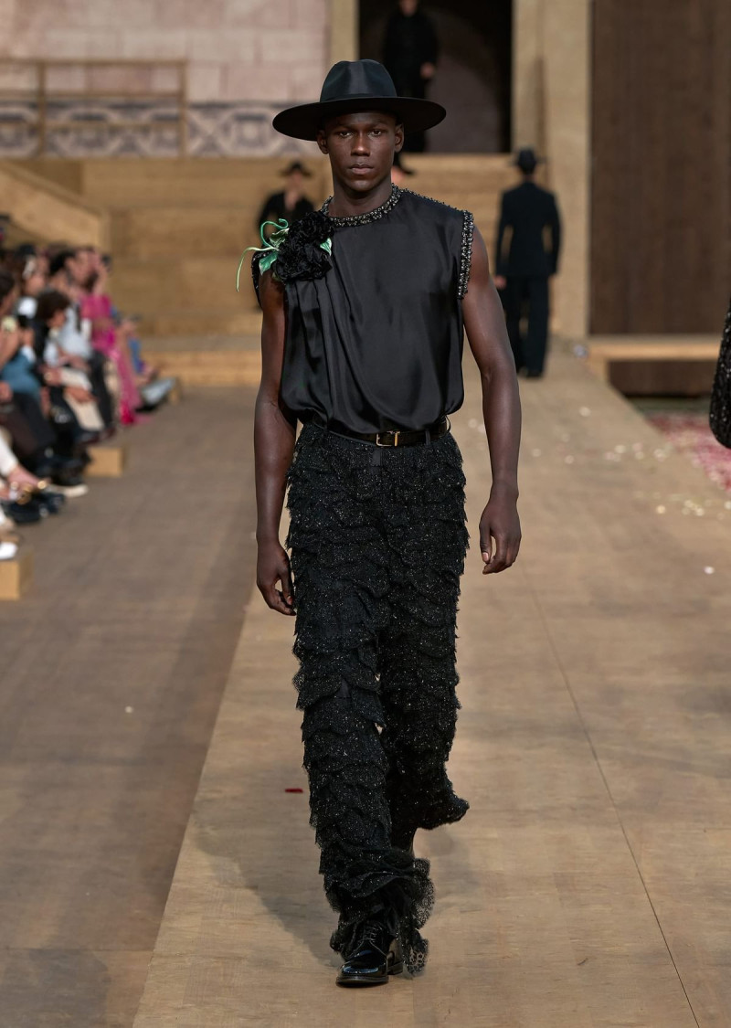 Cheikh Dia featured in  the Dolce & Gabbana Alta Moda fashion show for Summer 2024