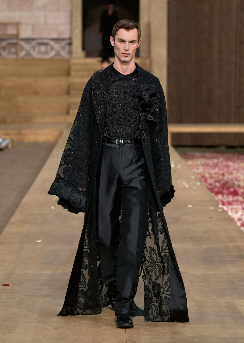 Kit Butler featured in  the Dolce & Gabbana Alta Moda fashion show for Summer 2024