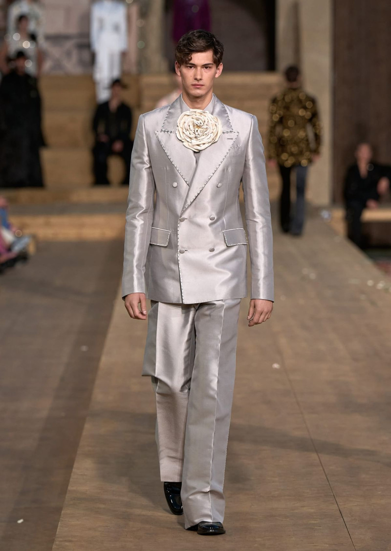 Edo Pellin featured in  the Dolce & Gabbana Alta Moda fashion show for Summer 2024