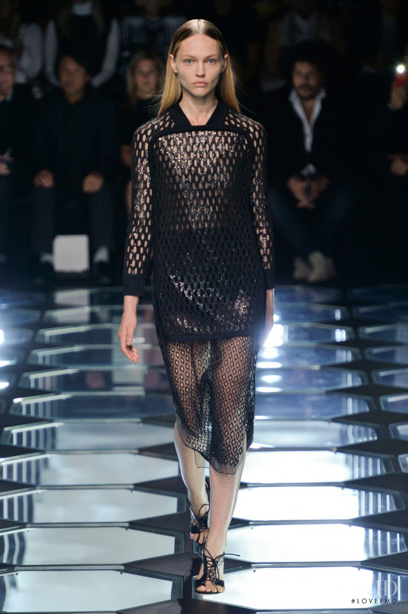 Sasha Pivovarova featured in  the Balenciaga fashion show for Spring/Summer 2015