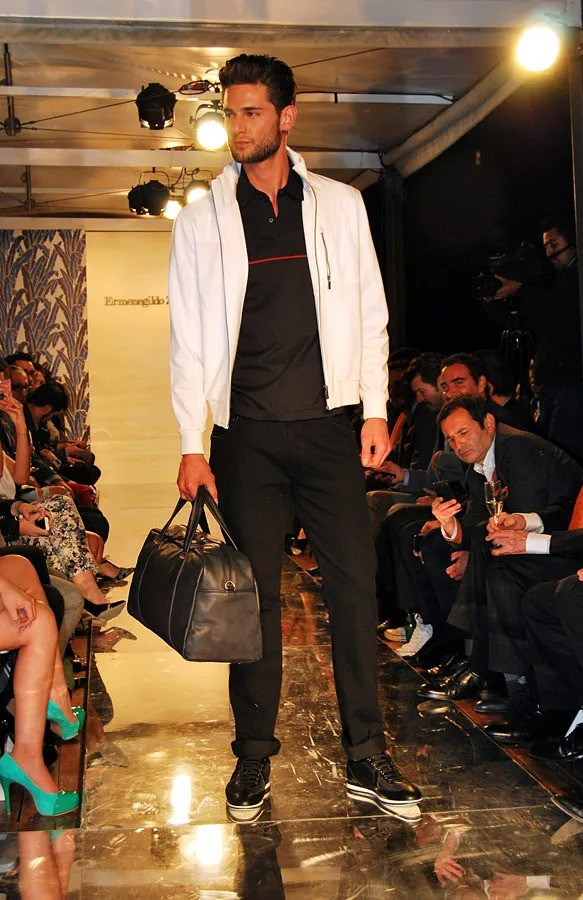 Jonathan Valdez featured in  the Ermenegildo Zegna fashion show for Spring/Summer 2013