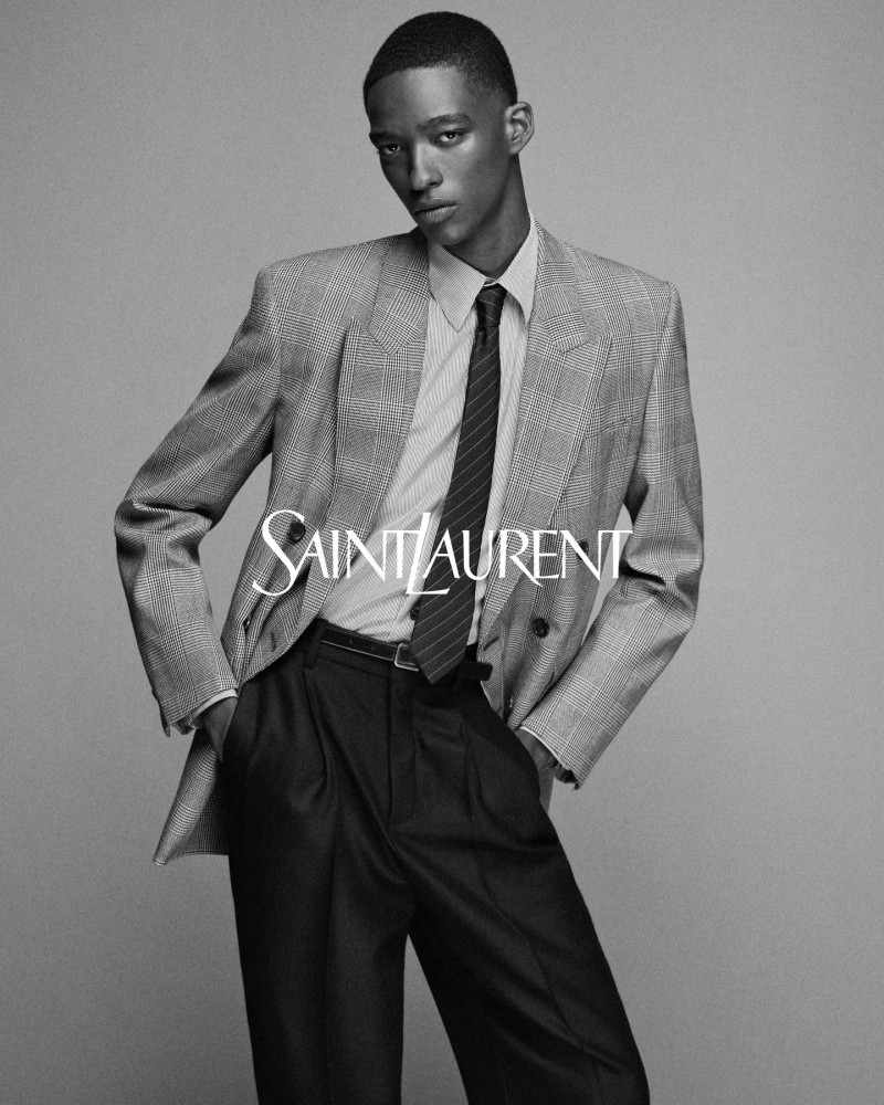 Samuel Elie featured in  the Saint Laurent advertisement for Spring/Summer 2025