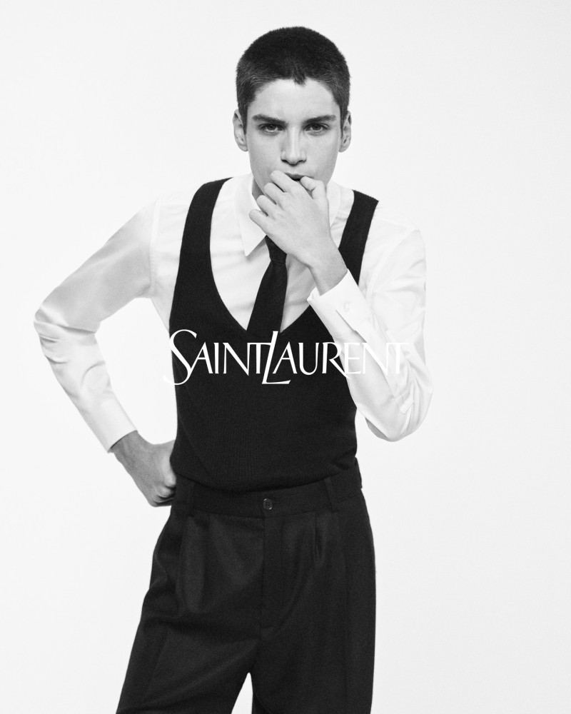 Martin Catalano featured in  the Saint Laurent advertisement for Spring/Summer 2025