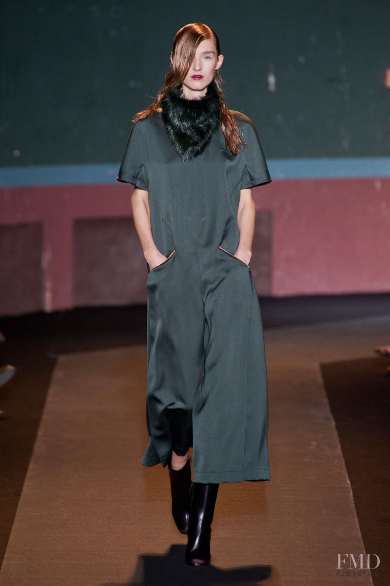 Manuela Frey featured in  the Cedric Charlier fashion show for Autumn/Winter 2014