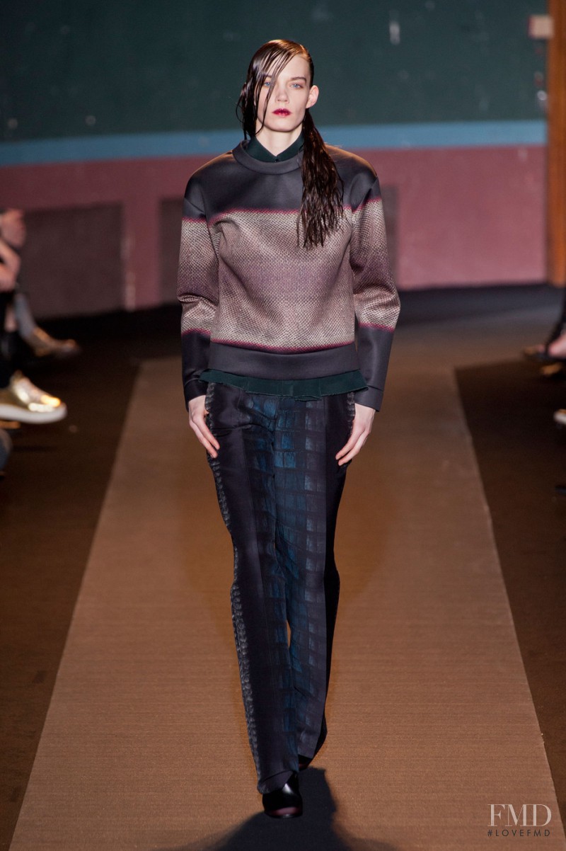 Megan Thompson featured in  the Cedric Charlier fashion show for Autumn/Winter 2014