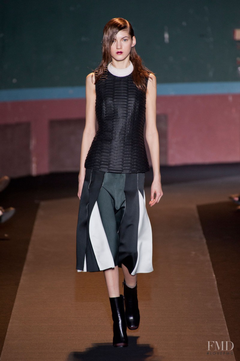 Valery Kaufman featured in  the Cedric Charlier fashion show for Autumn/Winter 2014