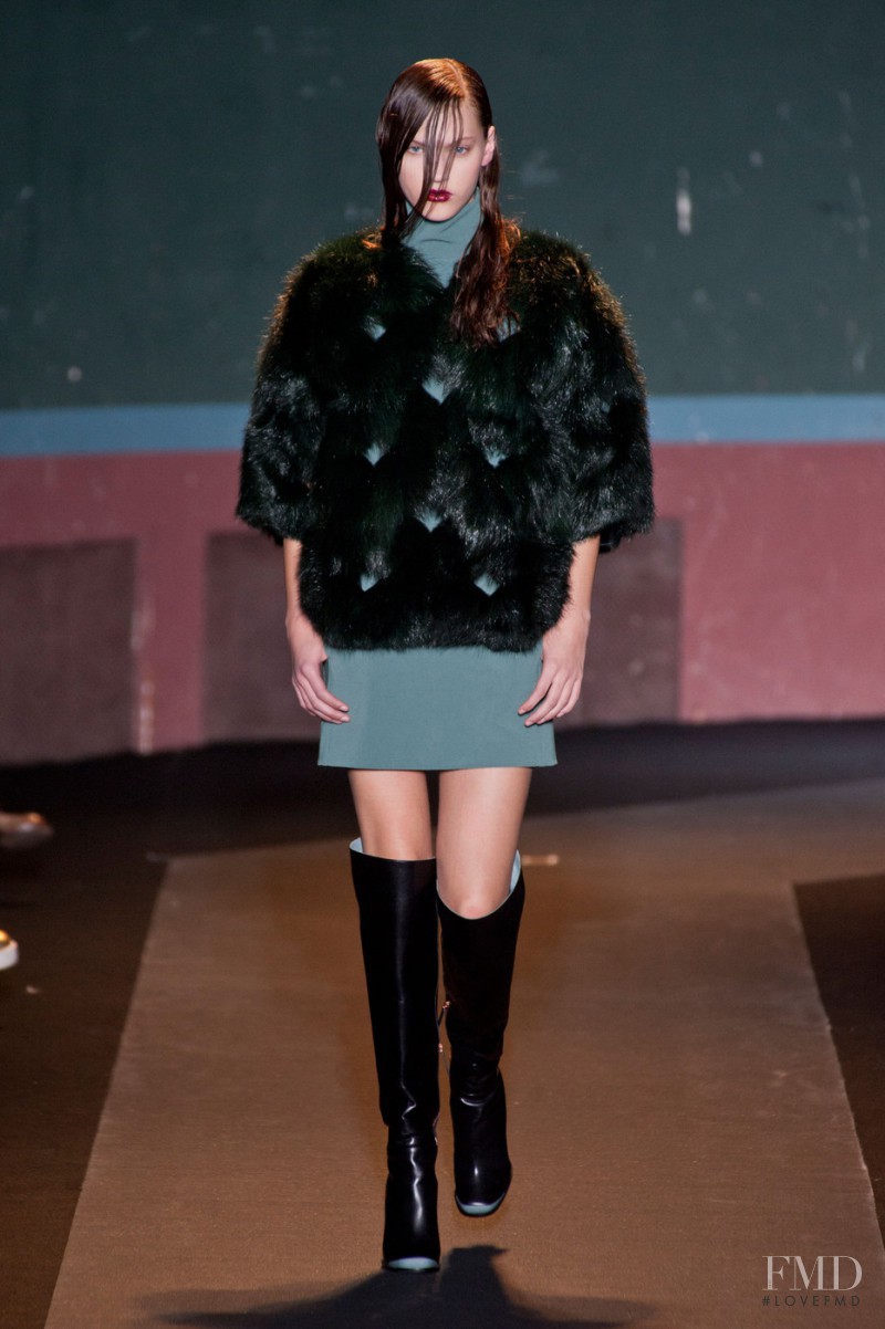 Maggie Jablonski featured in  the Cedric Charlier fashion show for Autumn/Winter 2014