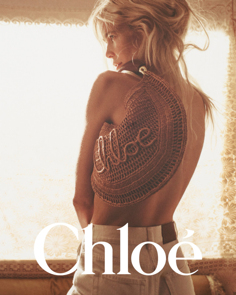 Claudia Schiffer featured in  the Chloe Chloe a la Plage collection advertisement for Summer 2025