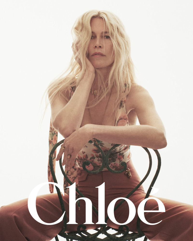 Claudia Schiffer featured in  the Chloe Chloe a la Plage collection advertisement for Summer 2025