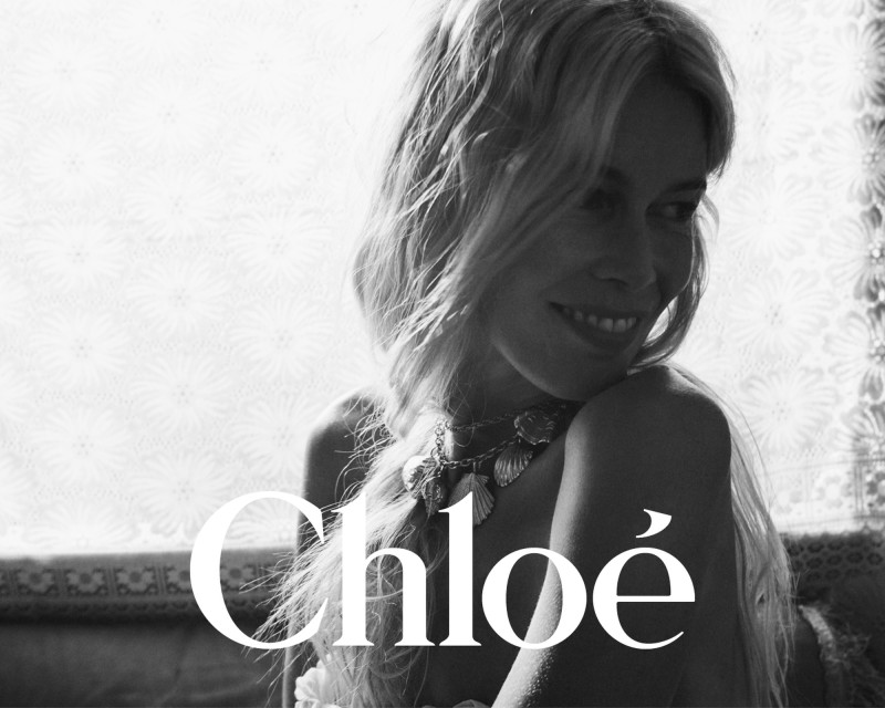 Claudia Schiffer featured in  the Chloe Chloe a la Plage collection advertisement for Summer 2025