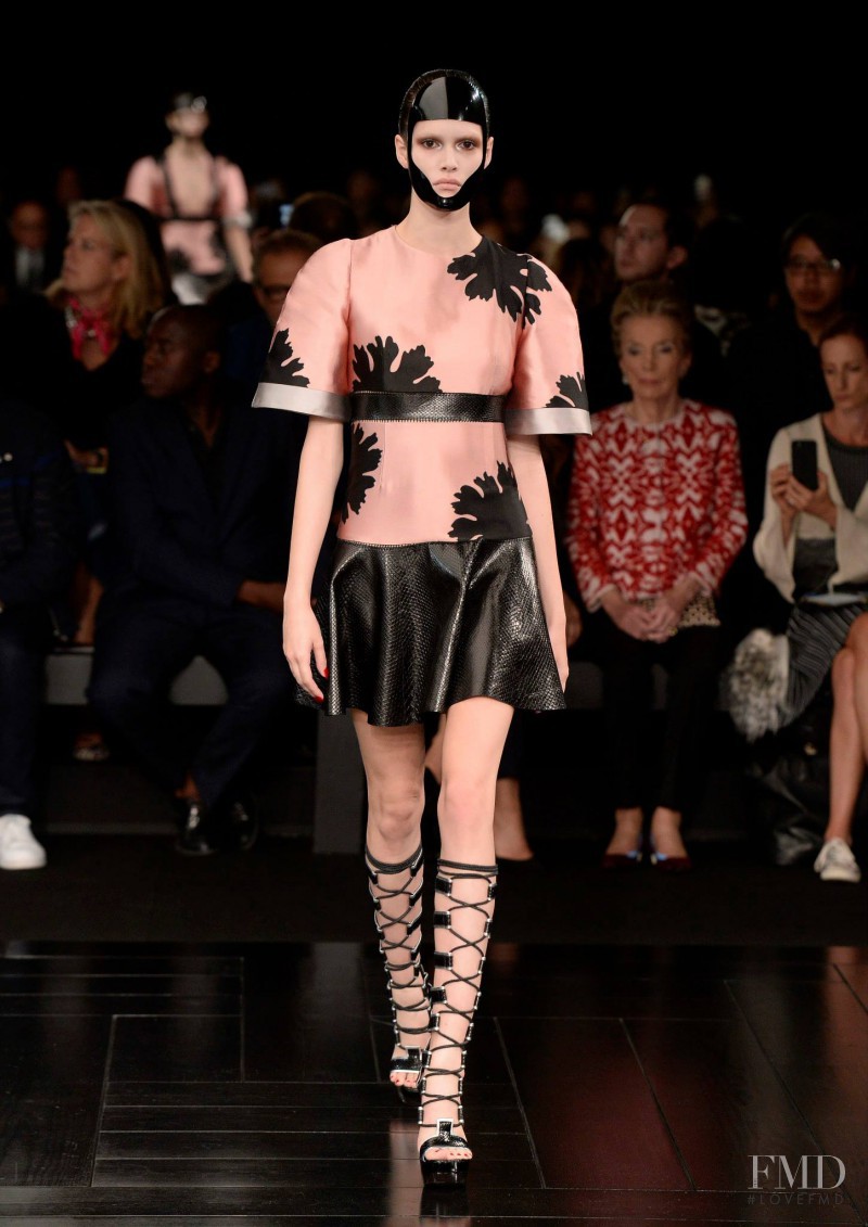 Vanessa Moody featured in  the Alexander McQueen fashion show for Spring/Summer 2015