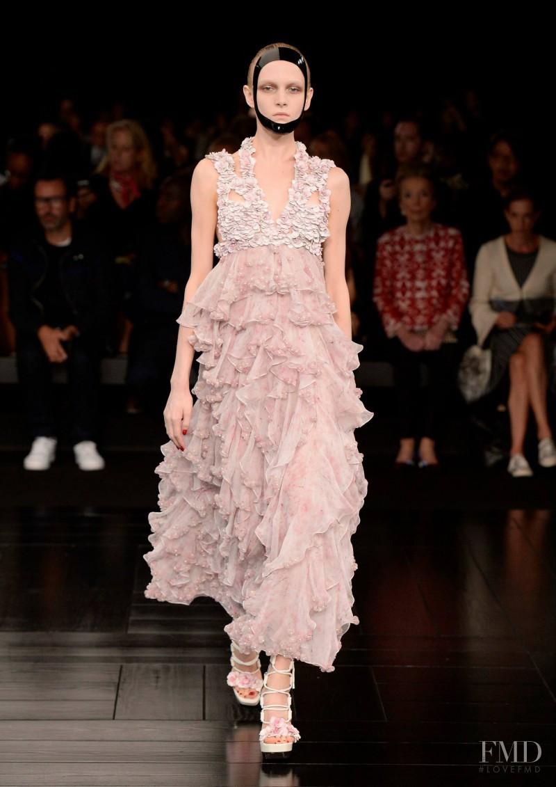 Maja Salamon featured in  the Alexander McQueen fashion show for Spring/Summer 2015