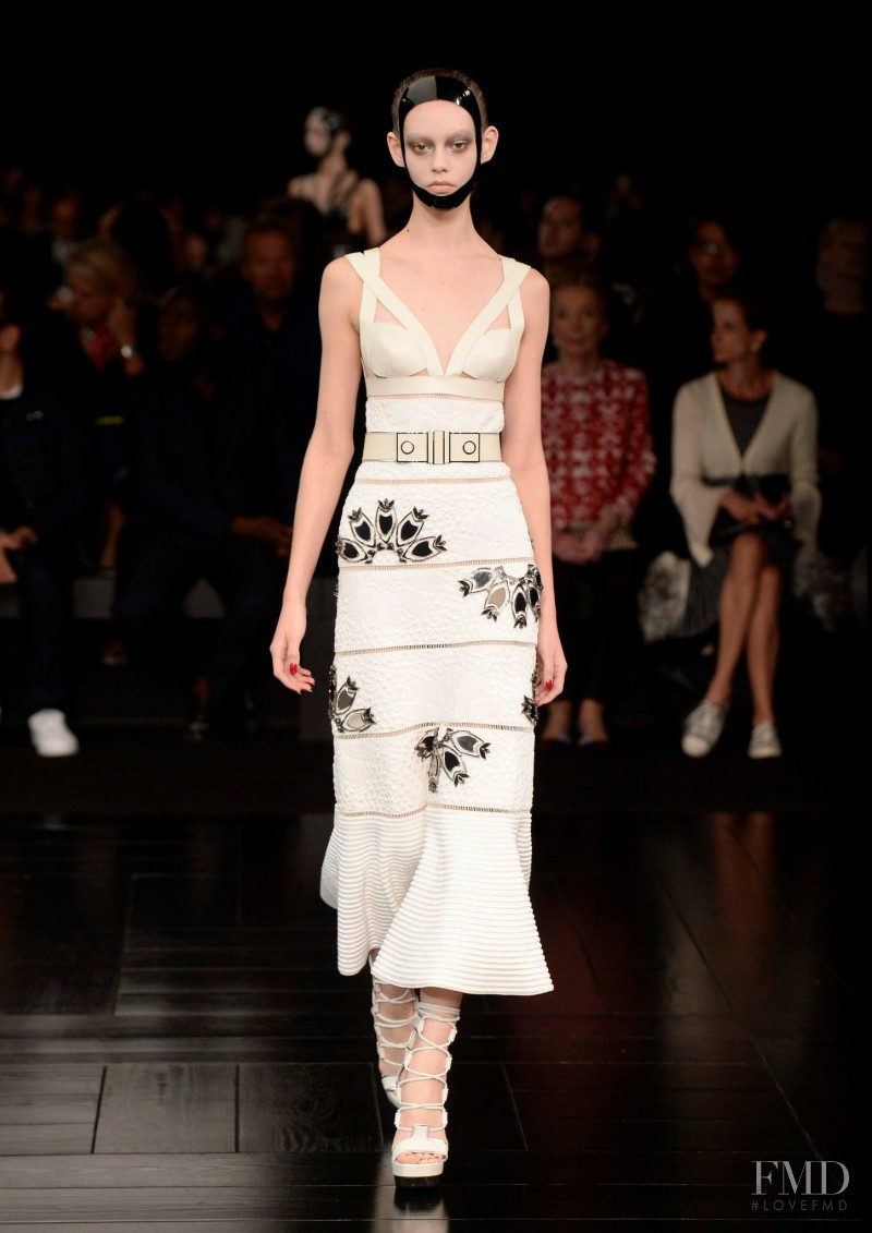 Ondria Hardin featured in  the Alexander McQueen fashion show for Spring/Summer 2015