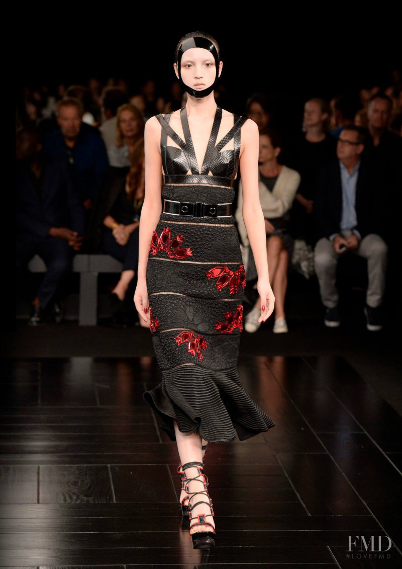 Luping Wang featured in  the Alexander McQueen fashion show for Spring/Summer 2015