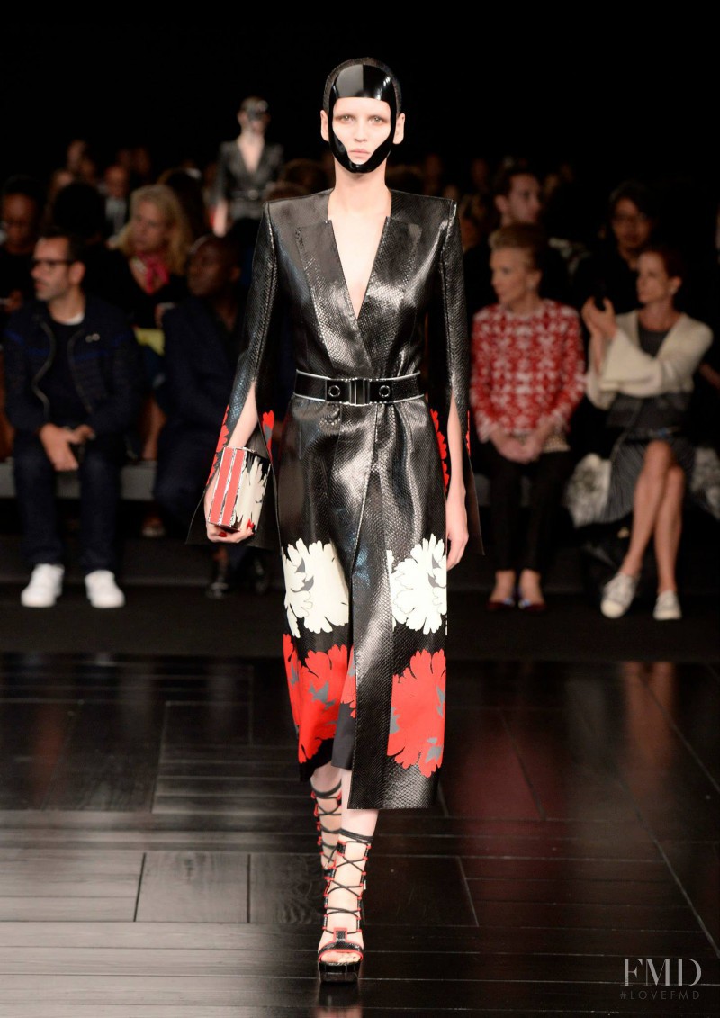 Katlin Aas featured in  the Alexander McQueen fashion show for Spring/Summer 2015