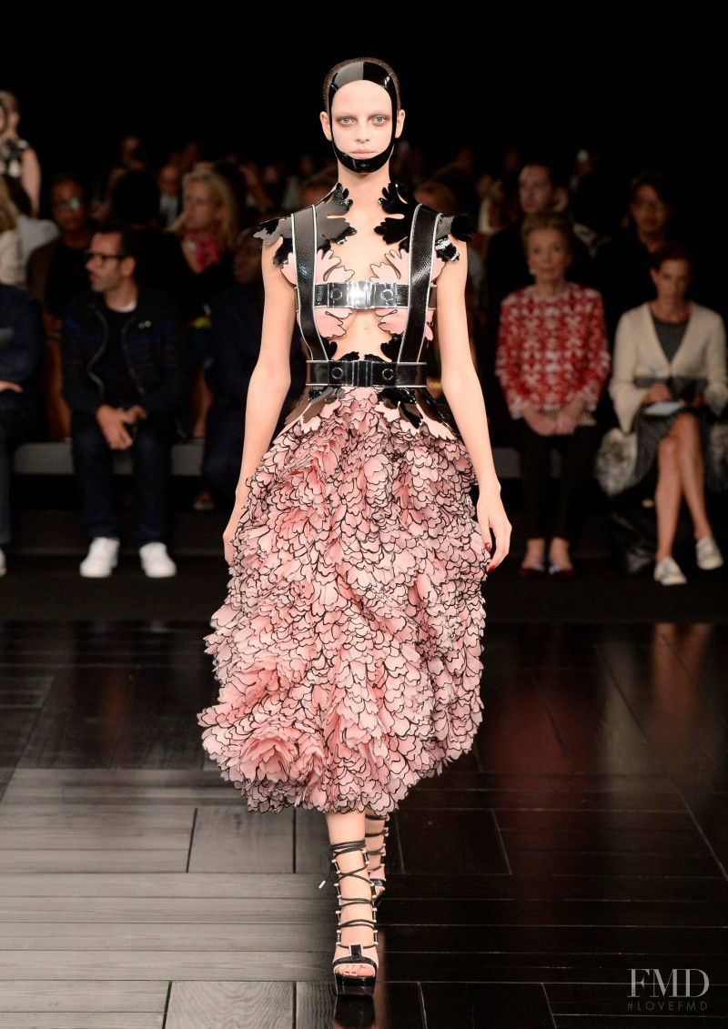 Ine Neefs featured in  the Alexander McQueen fashion show for Spring/Summer 2015