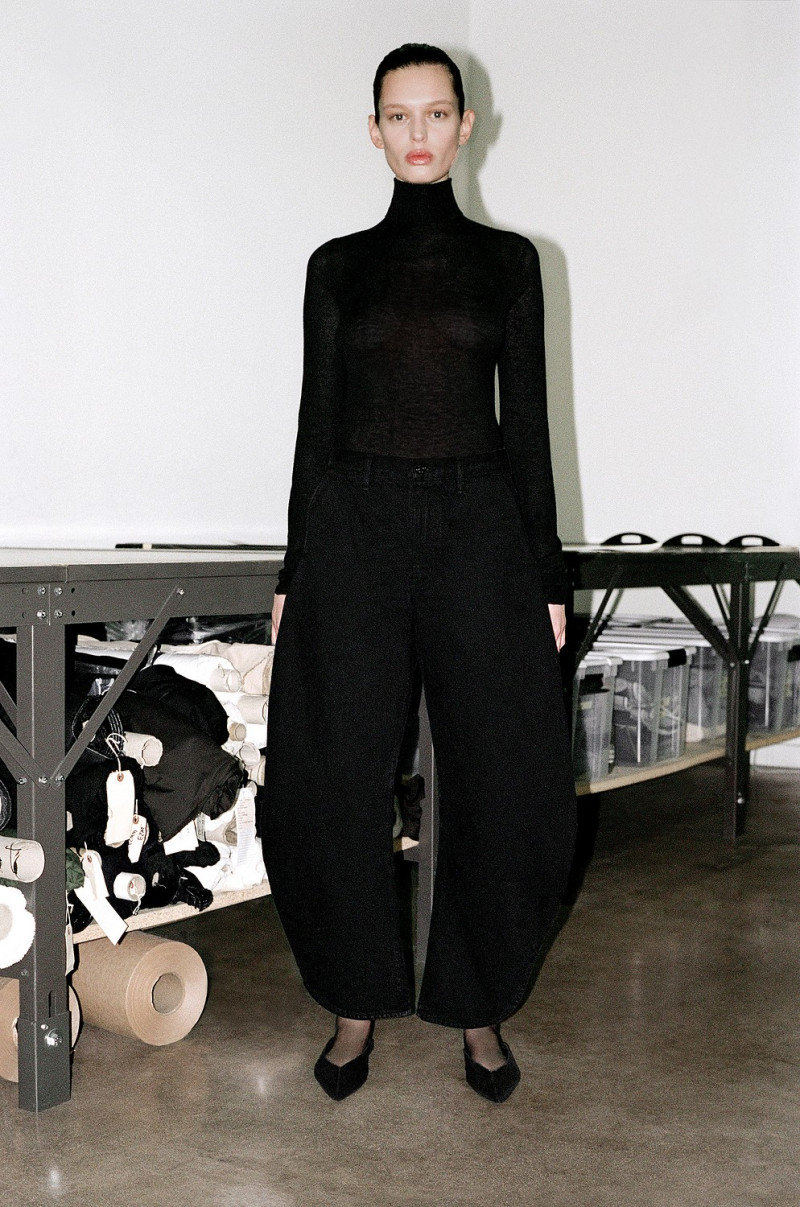 Maria Keidj featured in  the Frame Denim advertisement for Pre-Spring 2025