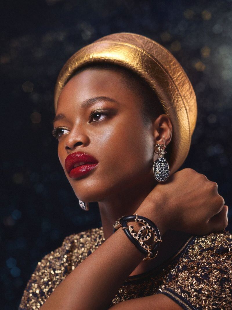 Mayowa Nicholas featured in  the Chanel Beauty advertisement for Holiday 2019