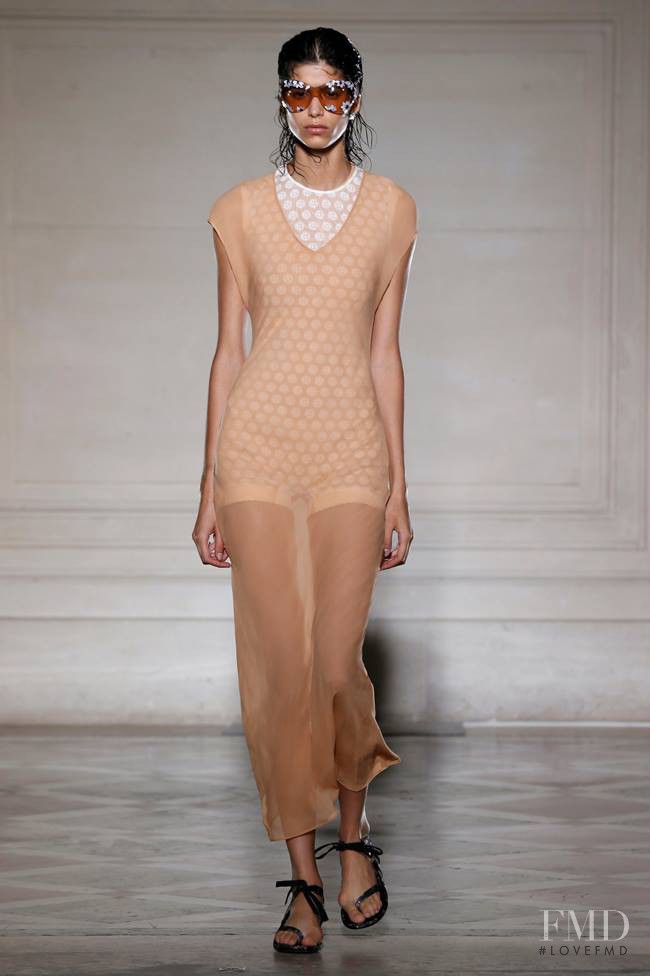 Mica Arganaraz featured in  the Maison Martin Margiela Défilé fashion show for Spring/Summer 2015