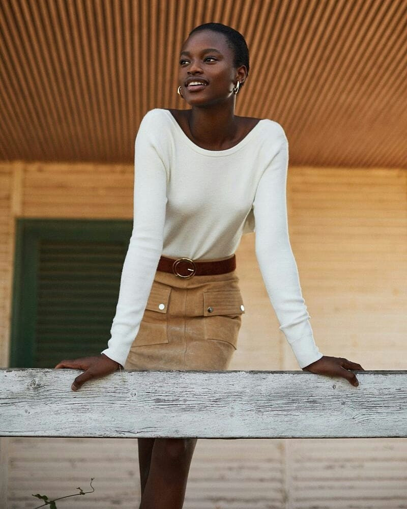 Mayowa Nicholas featured in  the Mango advertisement for Pre-Fall 2018
