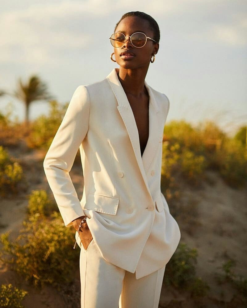 Mayowa Nicholas featured in  the Mango advertisement for Pre-Fall 2018