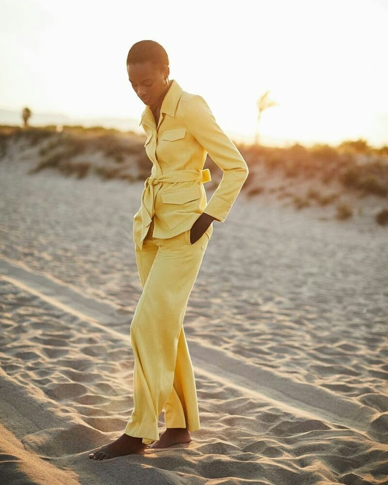 Mayowa Nicholas featured in  the Mango advertisement for Pre-Fall 2018