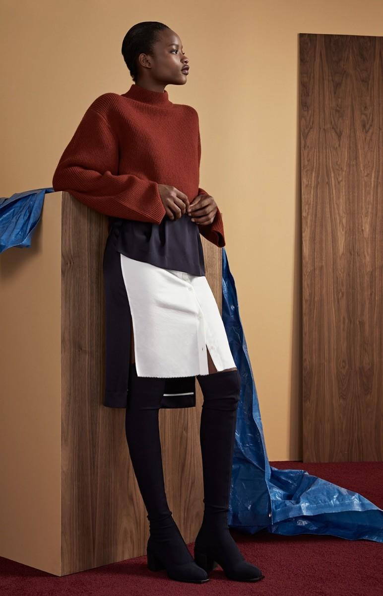 Mayowa Nicholas featured in  the DKNY lookbook for Pre-Fall 2017
