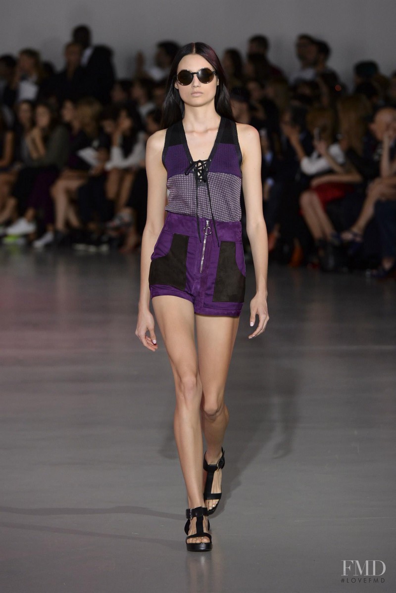 Bruna Ludtke featured in  the Costume National fashion show for Spring/Summer 2015