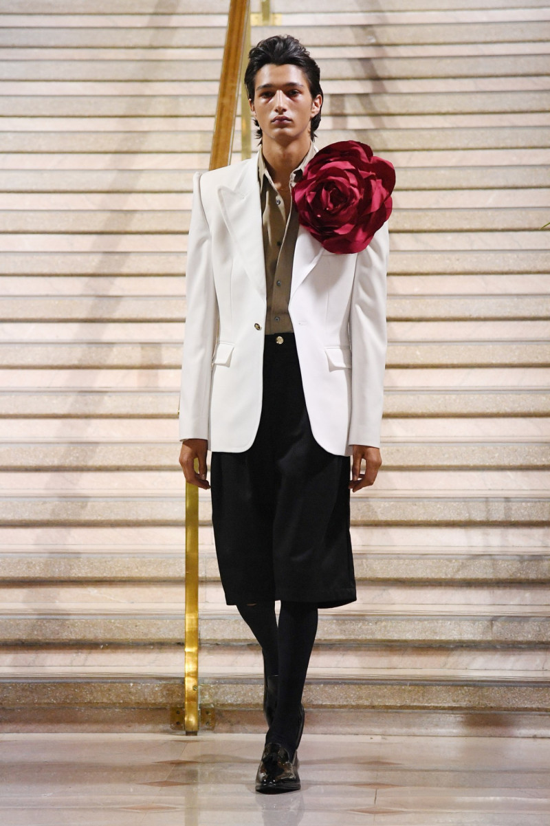 Rubuen Bilan-Carroll featured in  the Willy Chavarria fashion show for Spring/Summer 2024
