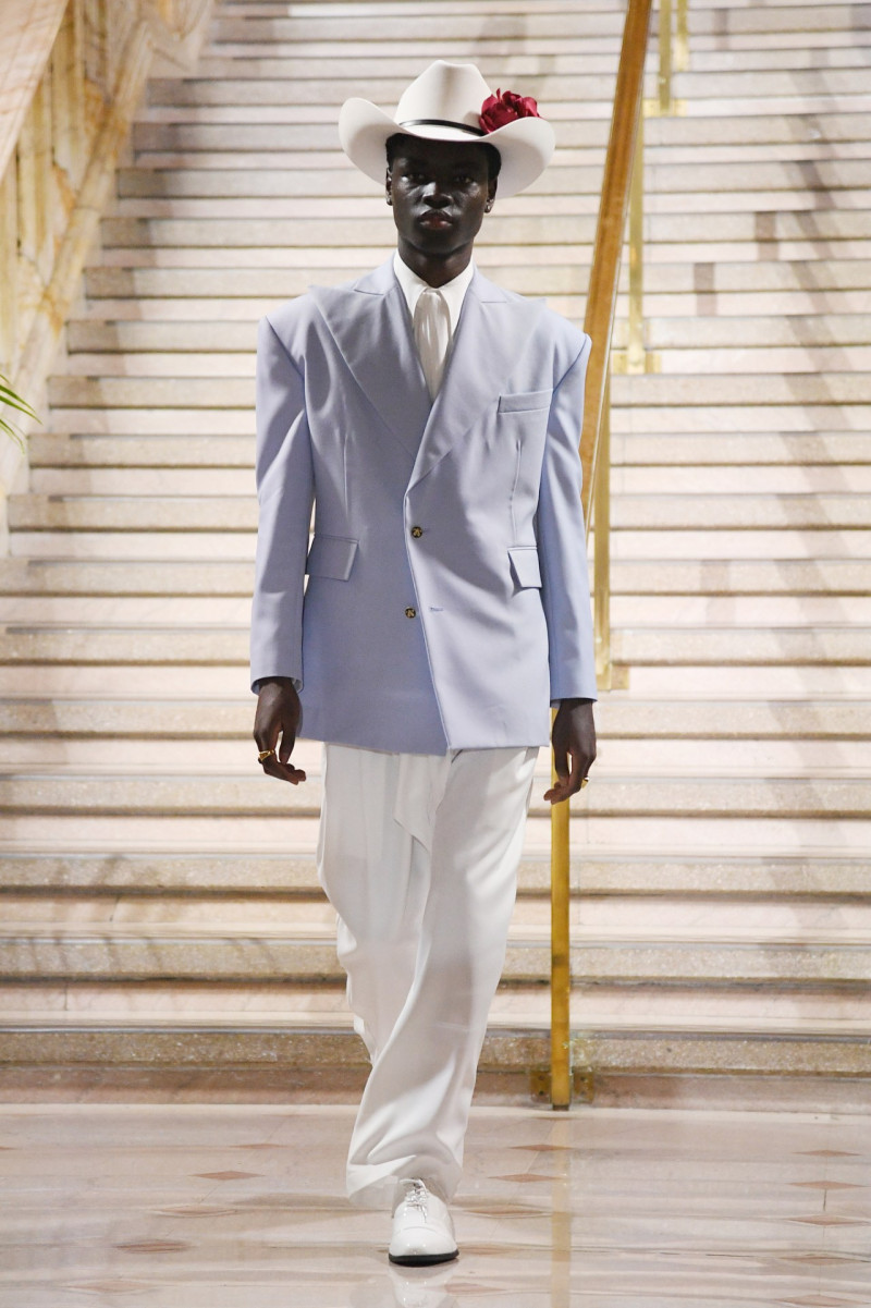 Ruskin Caesar-Kwofie featured in  the Willy Chavarria fashion show for Spring/Summer 2024