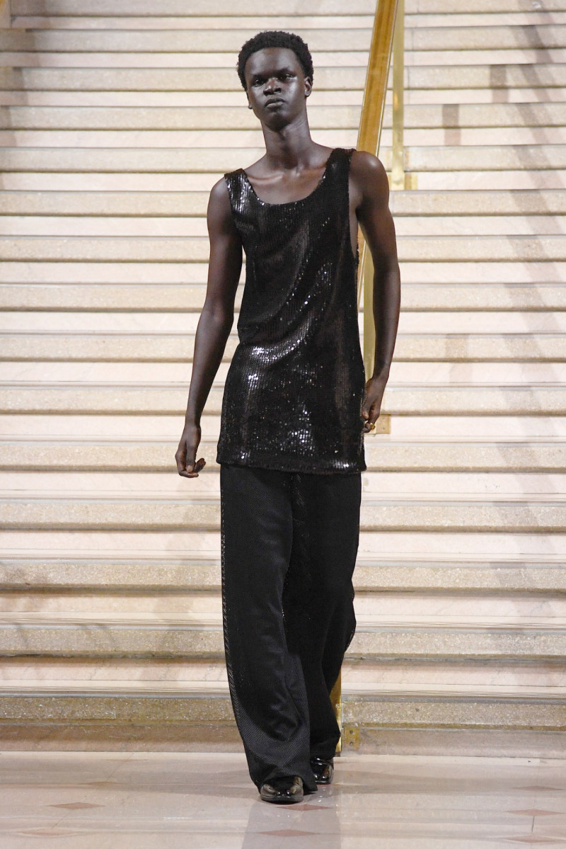 Athiey Deng featured in  the Willy Chavarria fashion show for Spring/Summer 2024