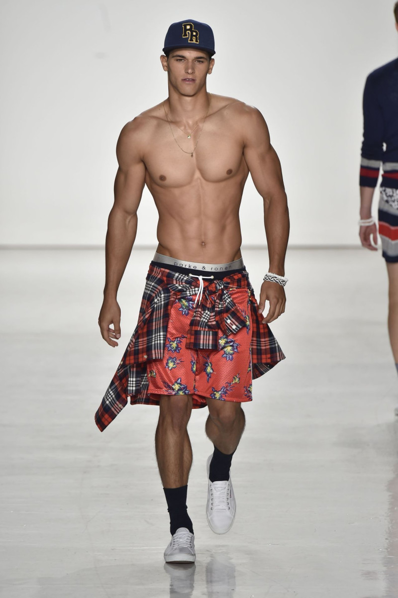 Trevor Signorino featured in  the Parke & Ronen fashion show for Spring/Summer 2017