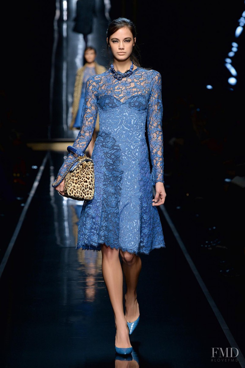 Anja Leuenberger featured in  the Ermanno Scervino fashion show for Autumn/Winter 2014