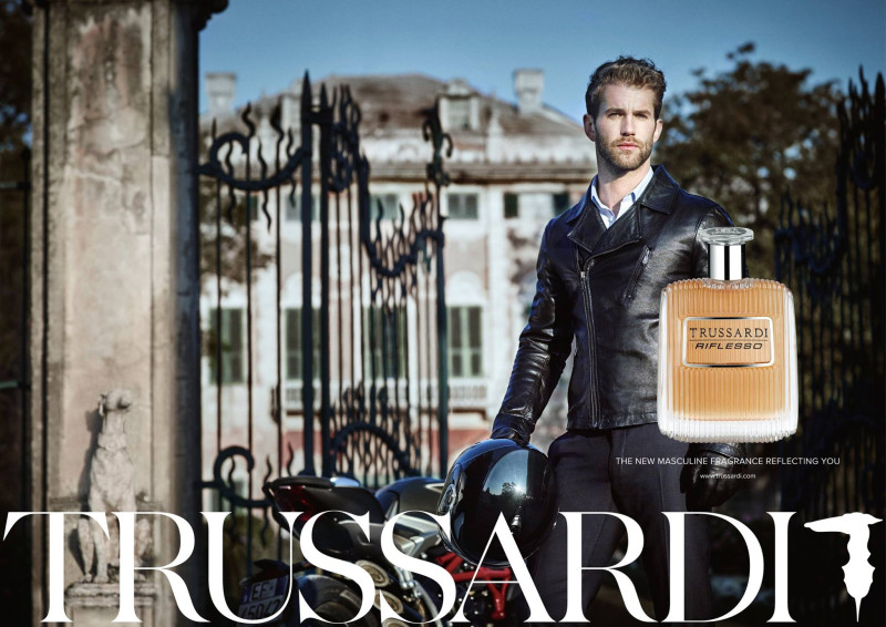 Andre Hamann featured in  the Trussardi Riflesso fragrance advertisement for Autumn/Winter 2017