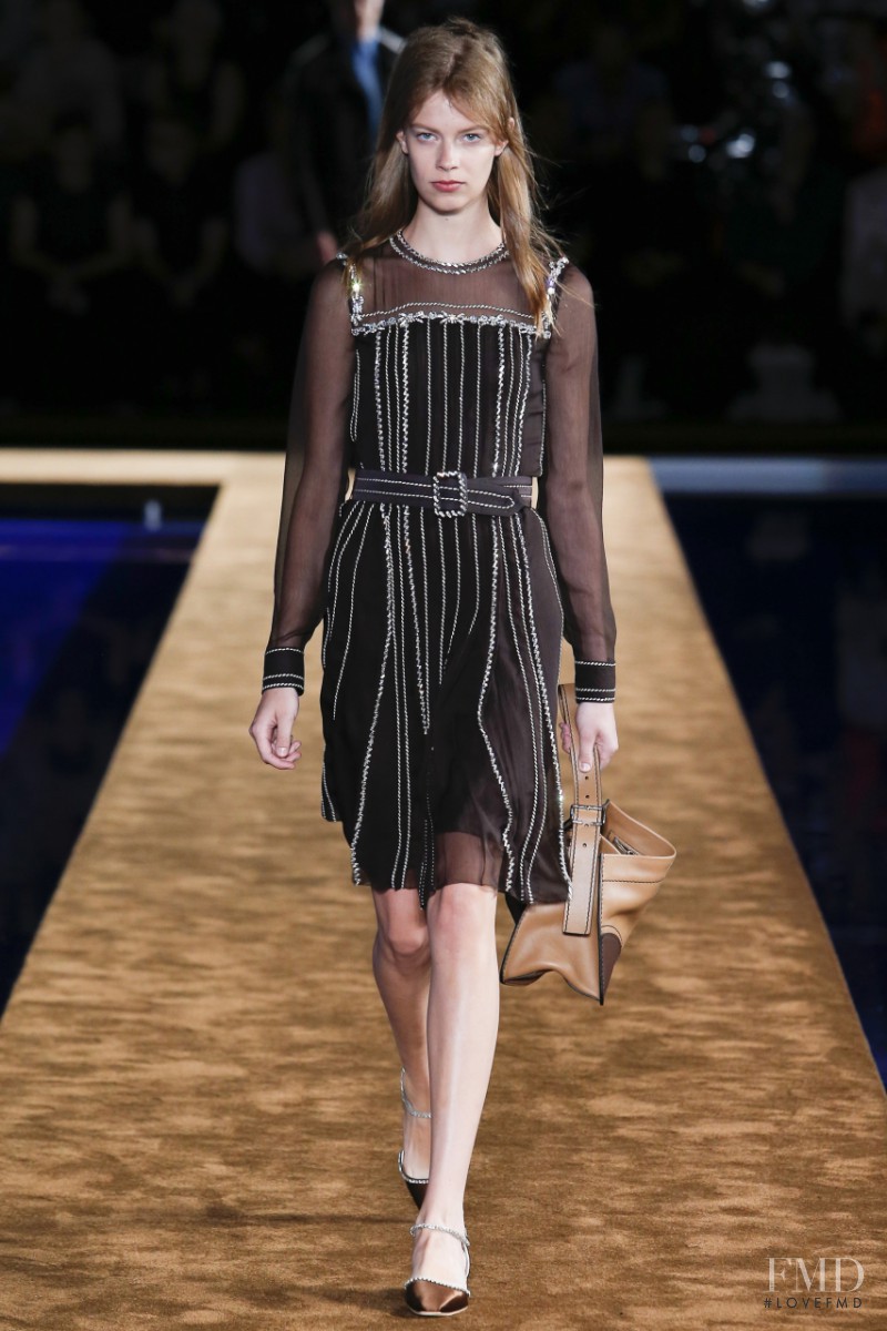 Lexi Boling featured in  the Prada fashion show for Spring/Summer 2015