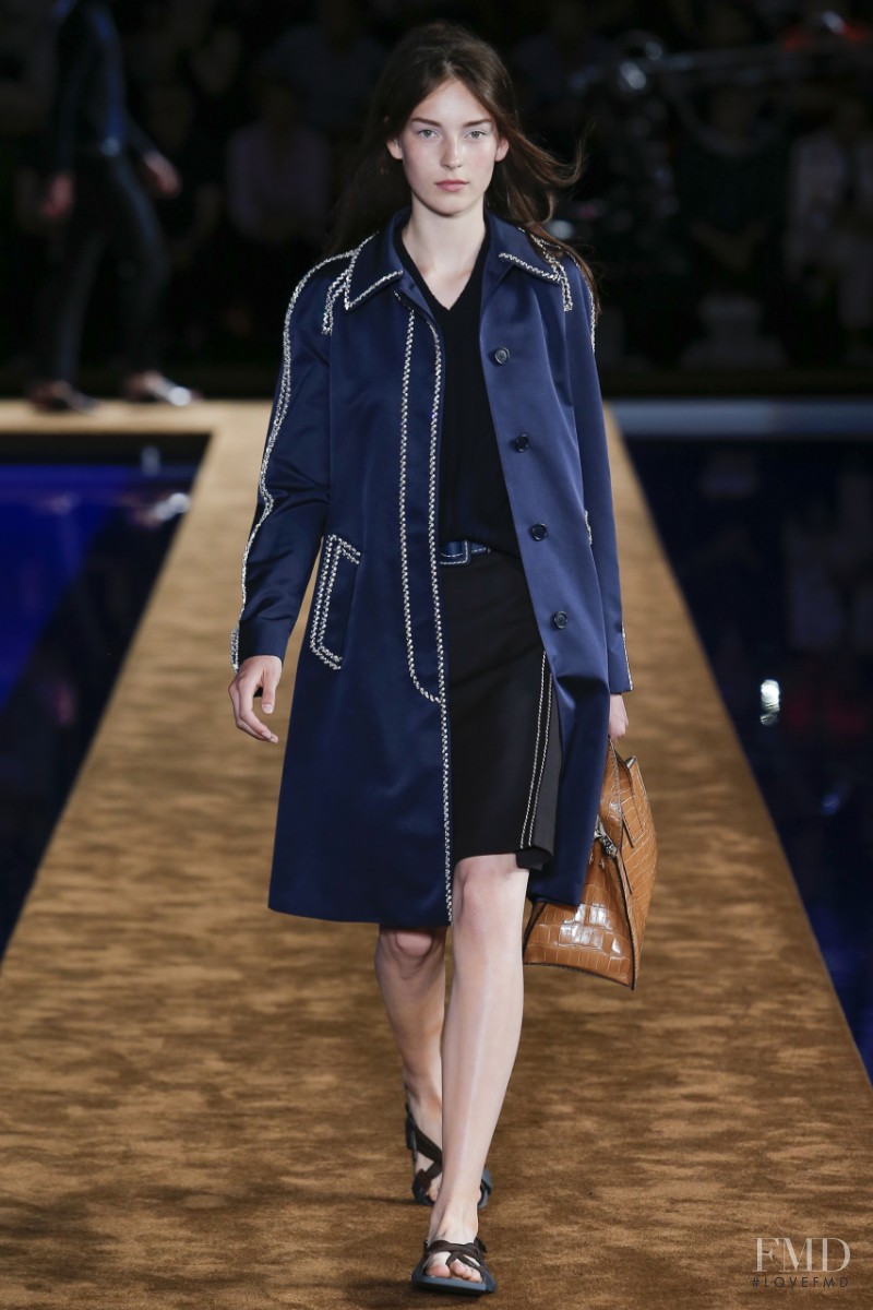 Julia Bergshoeff featured in  the Prada fashion show for Spring/Summer 2015