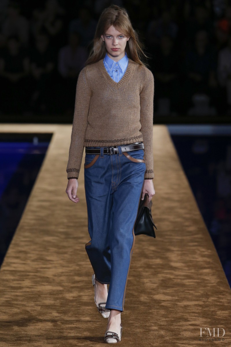 Lexi Boling featured in  the Prada fashion show for Spring/Summer 2015