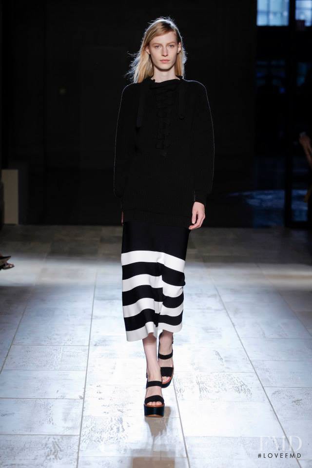 Julia Nobis featured in  the Victoria Beckham fashion show for Spring/Summer 2015