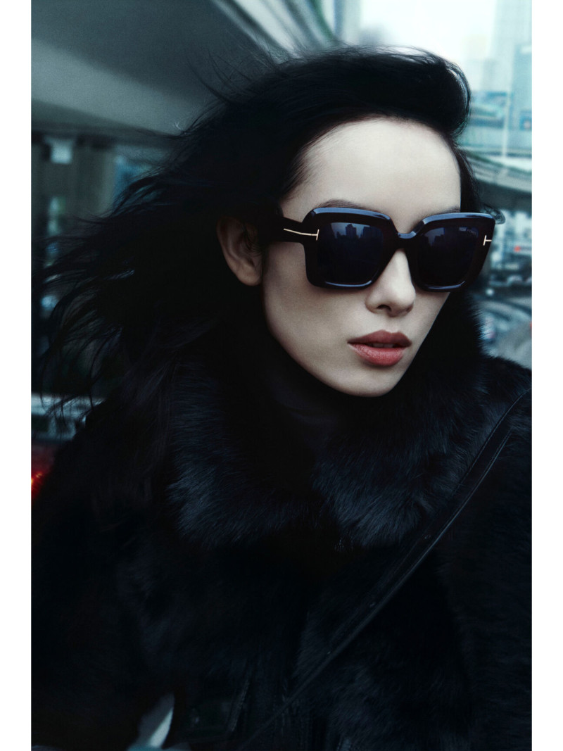 Fei Fei Sun featured in  the Tom Ford Eyewear advertisement for Autumn/Winter 2024