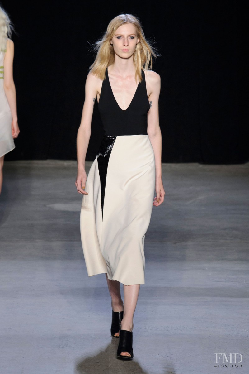 Julia Nobis featured in  the Narciso Rodriguez fashion show for Spring/Summer 2015