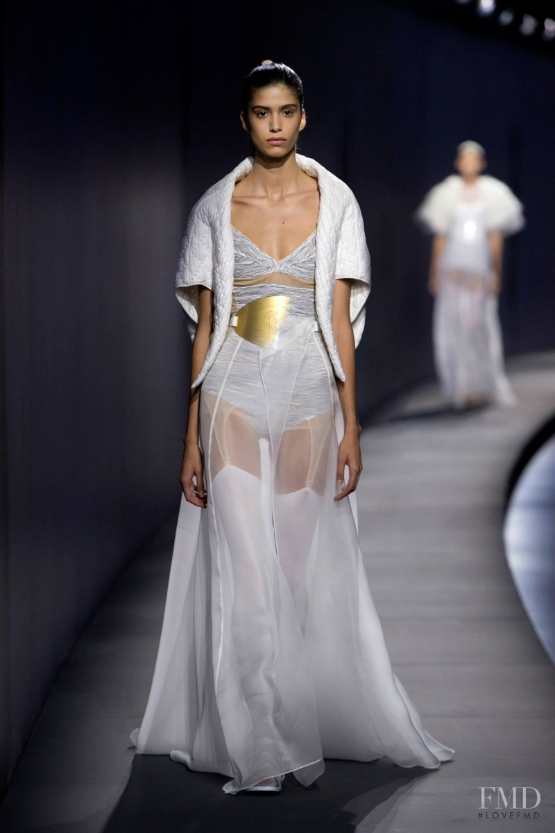 Mica Arganaraz featured in  the Vionnet fashion show for Spring/Summer 2015