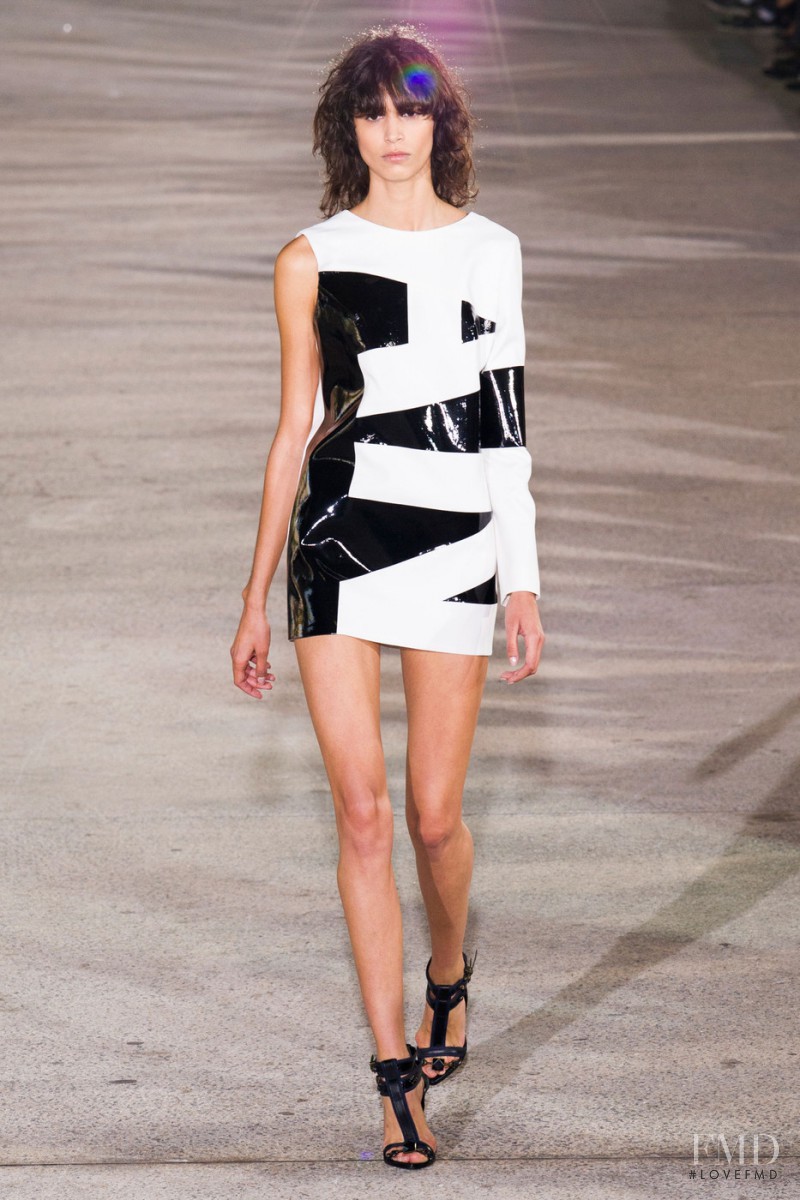 Mica Arganaraz featured in  the Anthony Vaccarello fashion show for Spring/Summer 2015