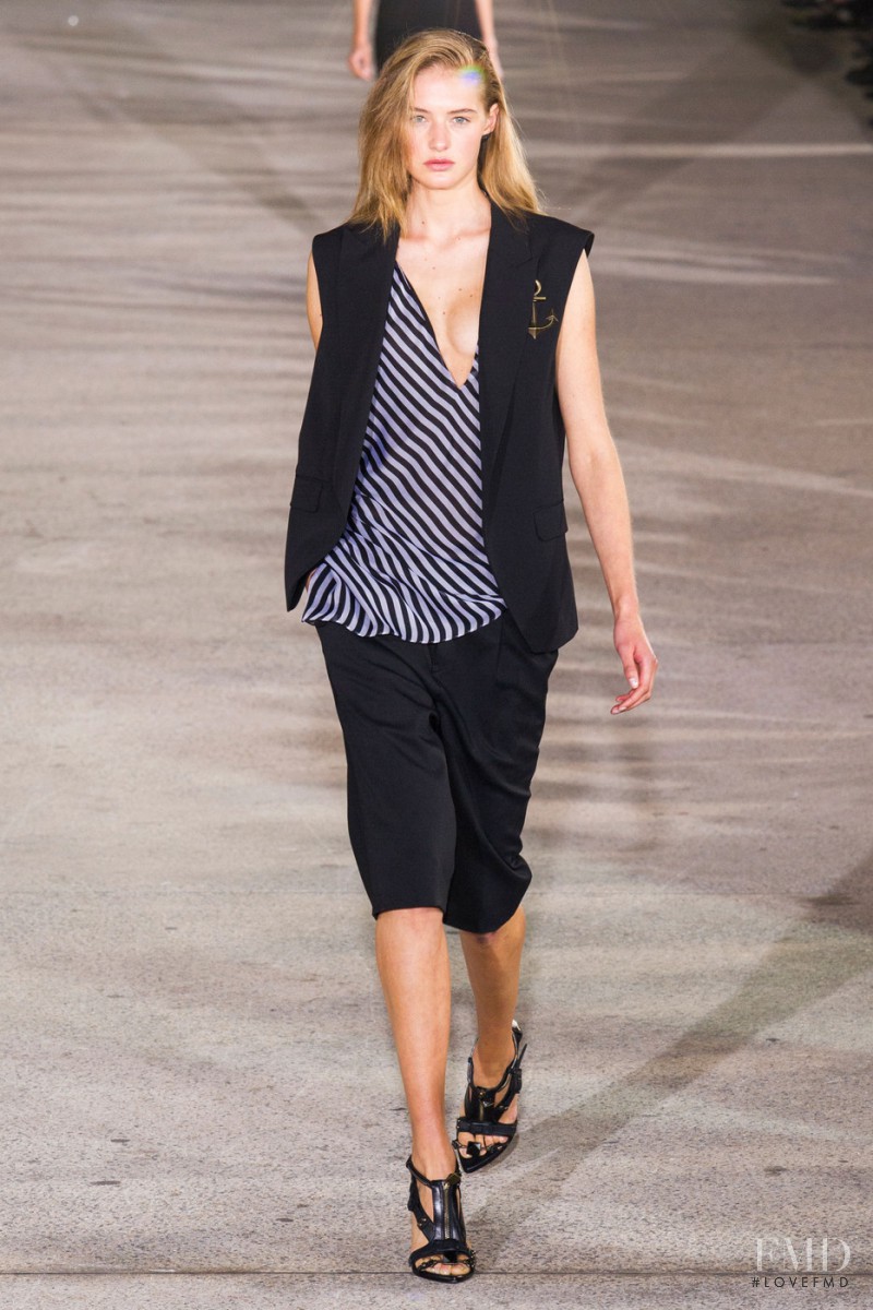 Sanne Vloet featured in  the Anthony Vaccarello fashion show for Spring/Summer 2015