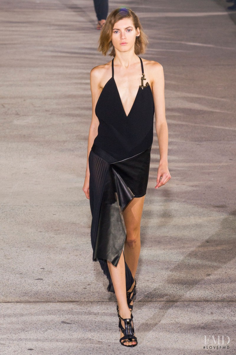 Valery Kaufman featured in  the Anthony Vaccarello fashion show for Spring/Summer 2015