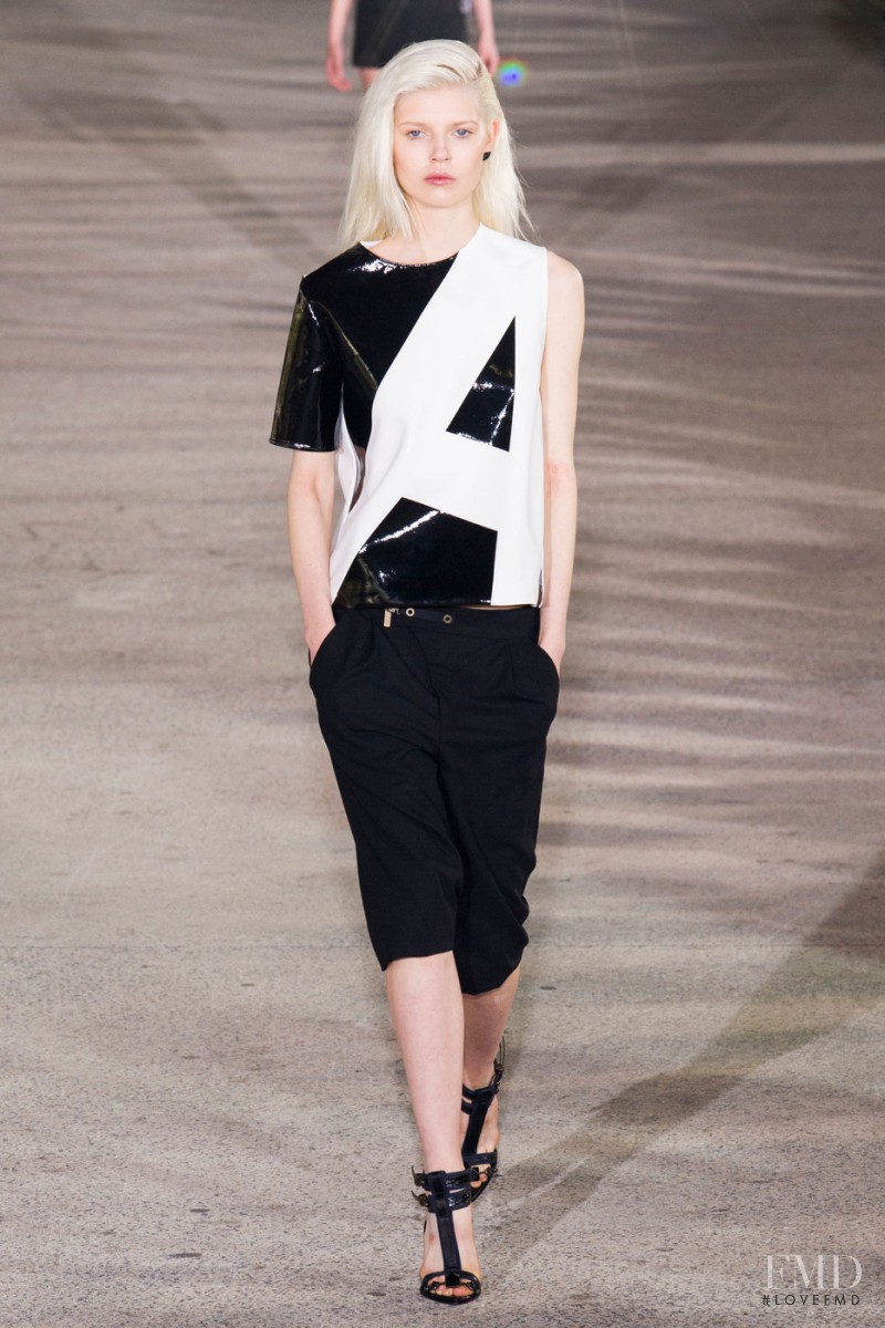 Ola Rudnicka featured in  the Anthony Vaccarello fashion show for Spring/Summer 2015