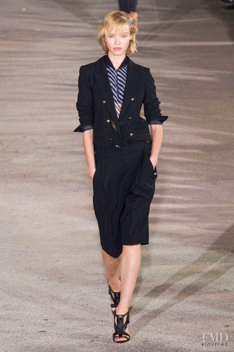 Sasha Luss featured in  the Anthony Vaccarello fashion show for Spring/Summer 2015