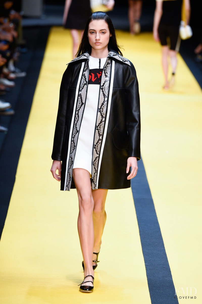 Bruna Ludtke featured in  the Carven fashion show for Spring/Summer 2015