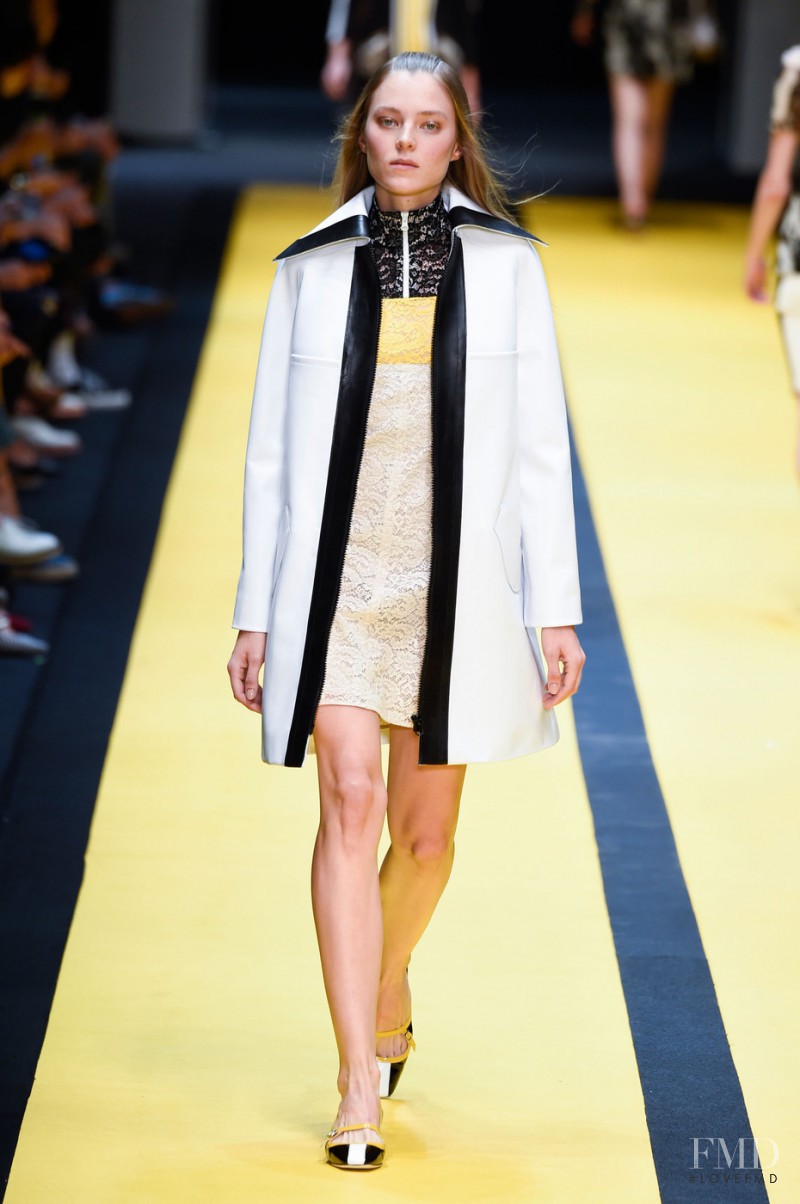 Evelina Sriebalyte featured in  the Carven fashion show for Spring/Summer 2015