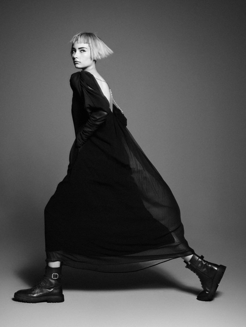 Katie Craven featured in  the Zara Serie 88 - Black Dress Collection advertisement for Winter 2021